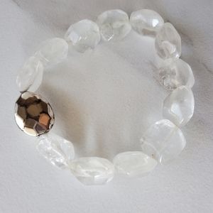 Milky Quartz Elastic Bracelet (19mm/ 7.5")